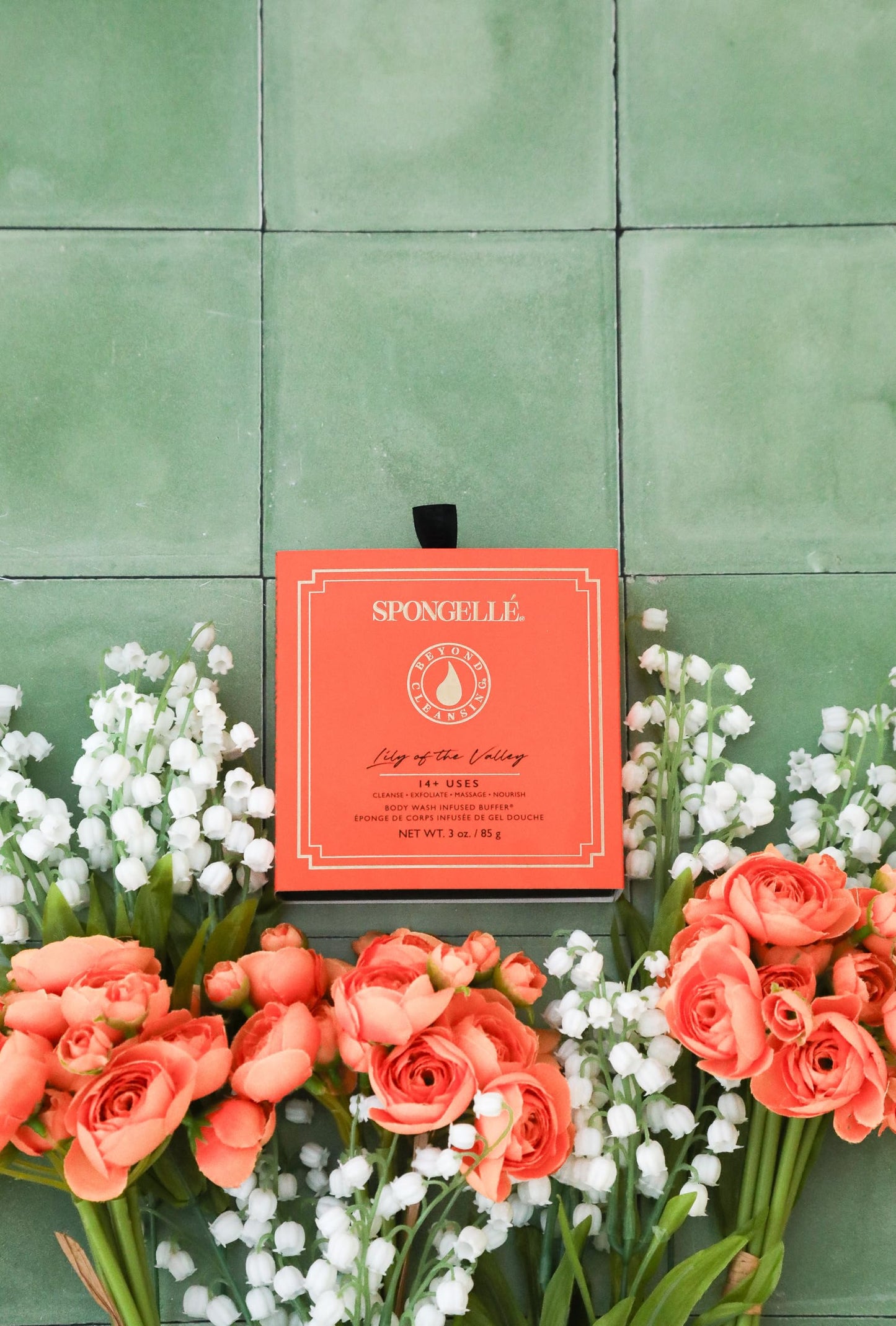 Spongellé Lily of The Valley Wild Flower Bath Sponge with Box for Mothers Day Gift - Built-in Body Wash & Body Scrubber, Shower Loofah Sponge Beauty and Personal Care SPONGELLÉ