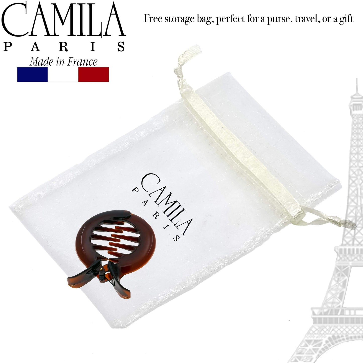 Camila Paris CP1362 French Hair Clip for Women, Girls Round Fish Hair Claw Clips Ponytail Holder Fashion Durable and Styling Hair Accessories Beauty & Personal Care Camila