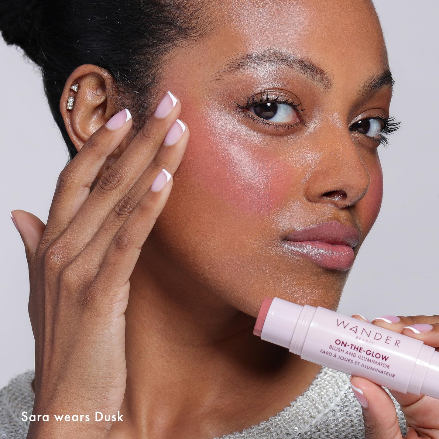 Wander Beauty On-the-Glow Blush and Illuminator - Dusk/Nude Glow - 7-in-1 Hydrating Cream Blush & Highlighting Stick - Stick Blush for Cheeks, Lip Beauty & Personal Care Wander Beauty