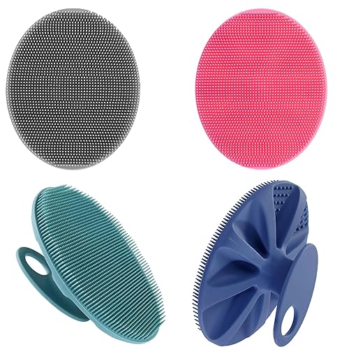 Food-Grade Soft Silicone Body Cleansing Brush Shower Scrubber, Gentle Exfoliating and Massage for All Kinds of Skin (Pack of 4) Beauty & Personal Care INNERNEED