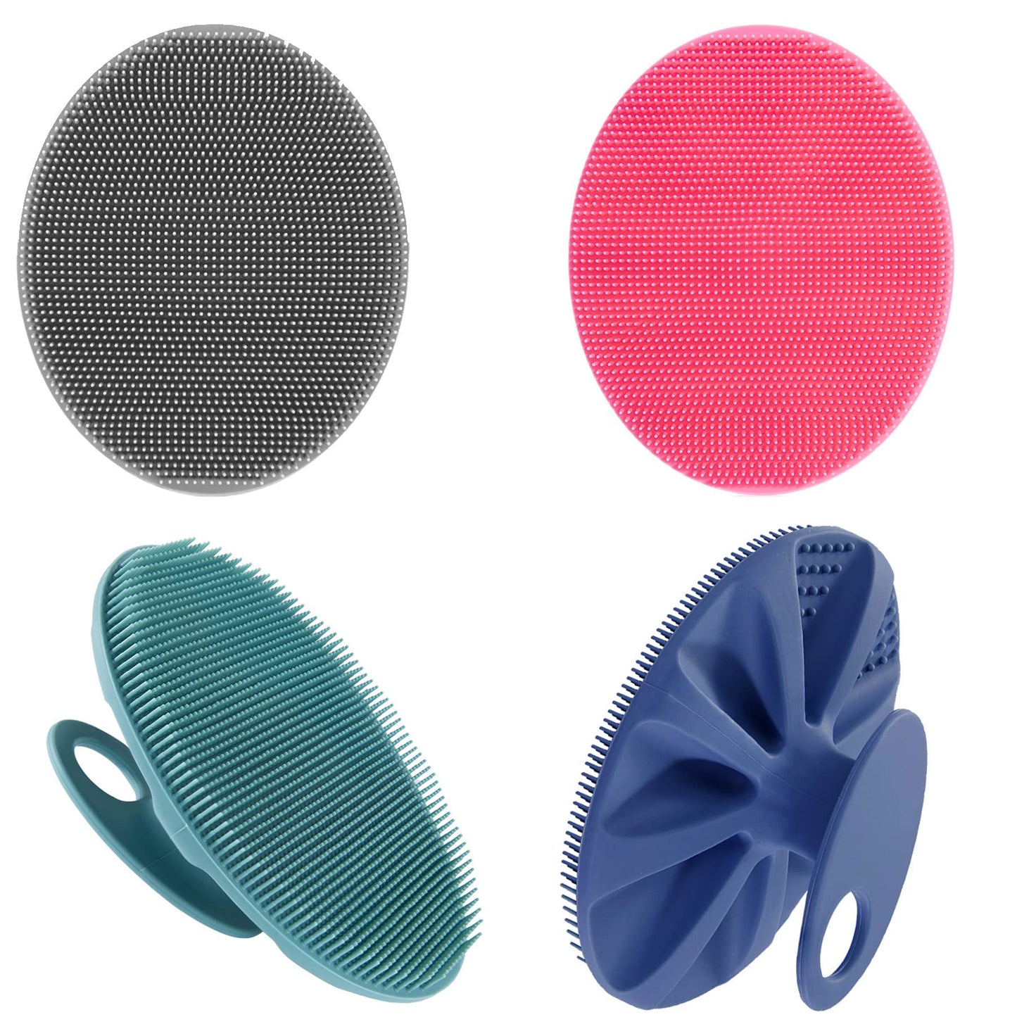 Food-Grade Soft Silicone Body Cleansing Brush Shower Scrubber, Gentle Exfoliating and Massage for All Kinds of Skin (Pack of 4) Beauty & Personal Care INNERNEED