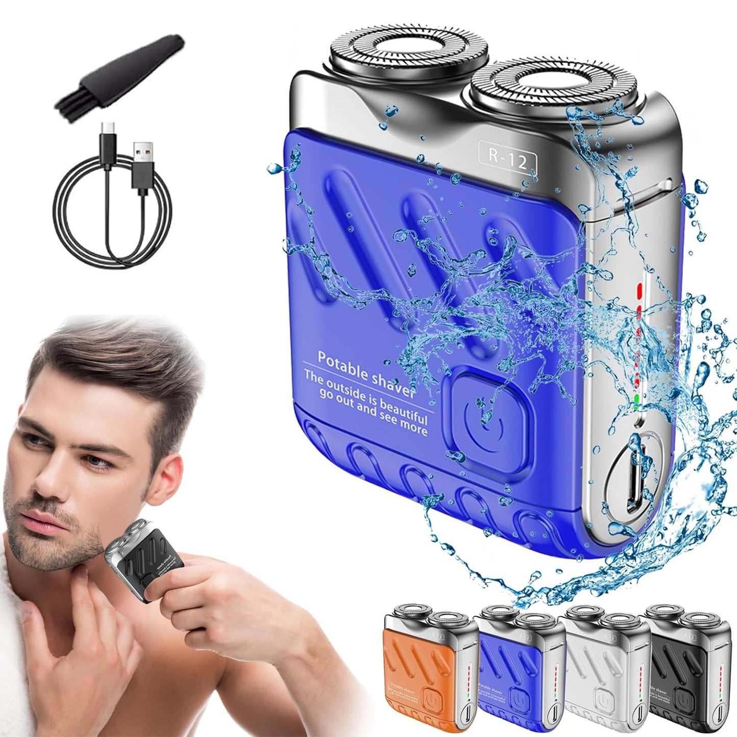 Skyworl Mini Shaver, Beard Shavers Portable Suitcase Design, Mini Portable Electric Shaver for Men Waterproof, Fast Charging Long Battery Life Beauty and Personal Care Rhycoma