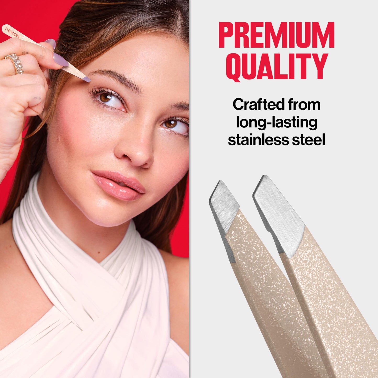 Revlon Designer Series Slant Tweezer, High Precision, Made With Long Lasting Stainless Steel, 1 Count Beauty & Personal Care REVLON