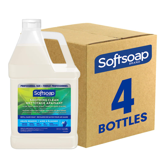 Softsoap Liquid Hand Soap Refill, Soothing Clean, Aloe Vera Fresh Scent - 1 gallon, Pack of 4 Beauty and Personal Care Softsoap Default Title