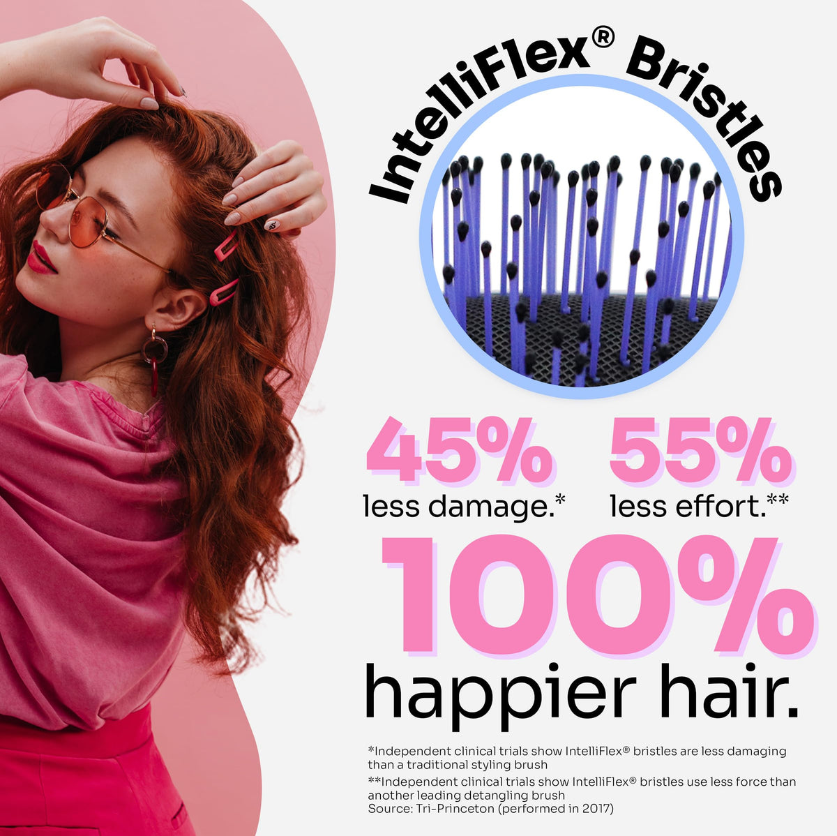Wet Brush Thick Hair Detangling Brush, Black, Ultra-Soft IntelliFlex Bristles Glide Through Tangles With Ease, Pain-Free Detangler for All Hair Types,