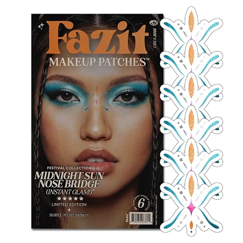 Fazit Makeup Patches - Midnight Sun Nose Bridge - Glow Up Make-Up Patches - Cute Glitter Makeup Accessories for Women - Cosmetic Glitter for Face Beauty & Personal Care Fazit