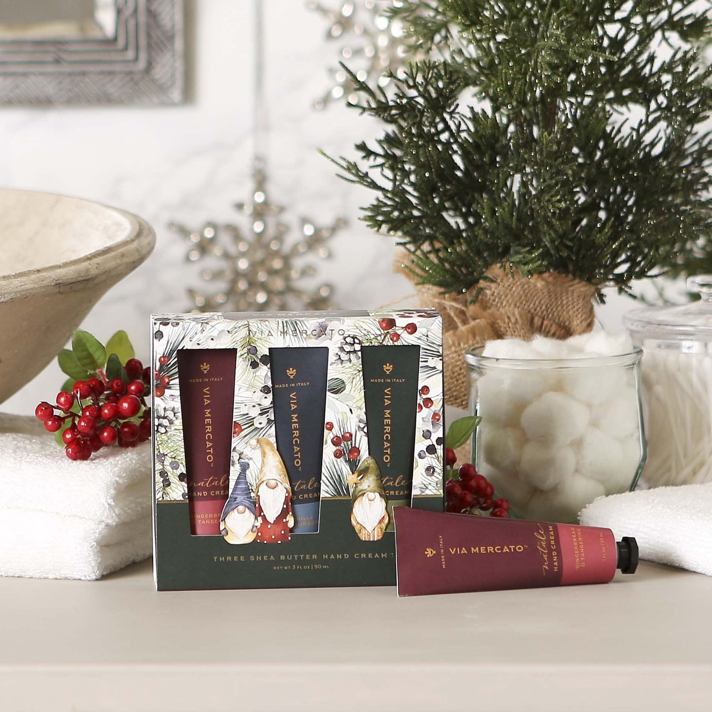 Via Mercato Natale Winter Woods Holiday Collection, Hand Cream Gift Set, Assorted Scents Beauty & Personal Care Via Mercato
