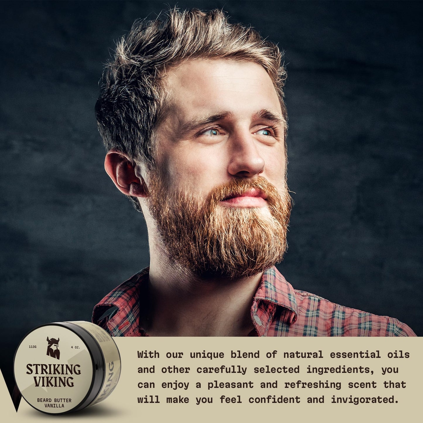 Striking Viking Beard Butter - Non-Greasy Moisturizer With Natural Ingredients (Vanilla, 4oz) - Keep Your Beard Hydrated and Refreshing Beauty & Personal Care Striking Viking