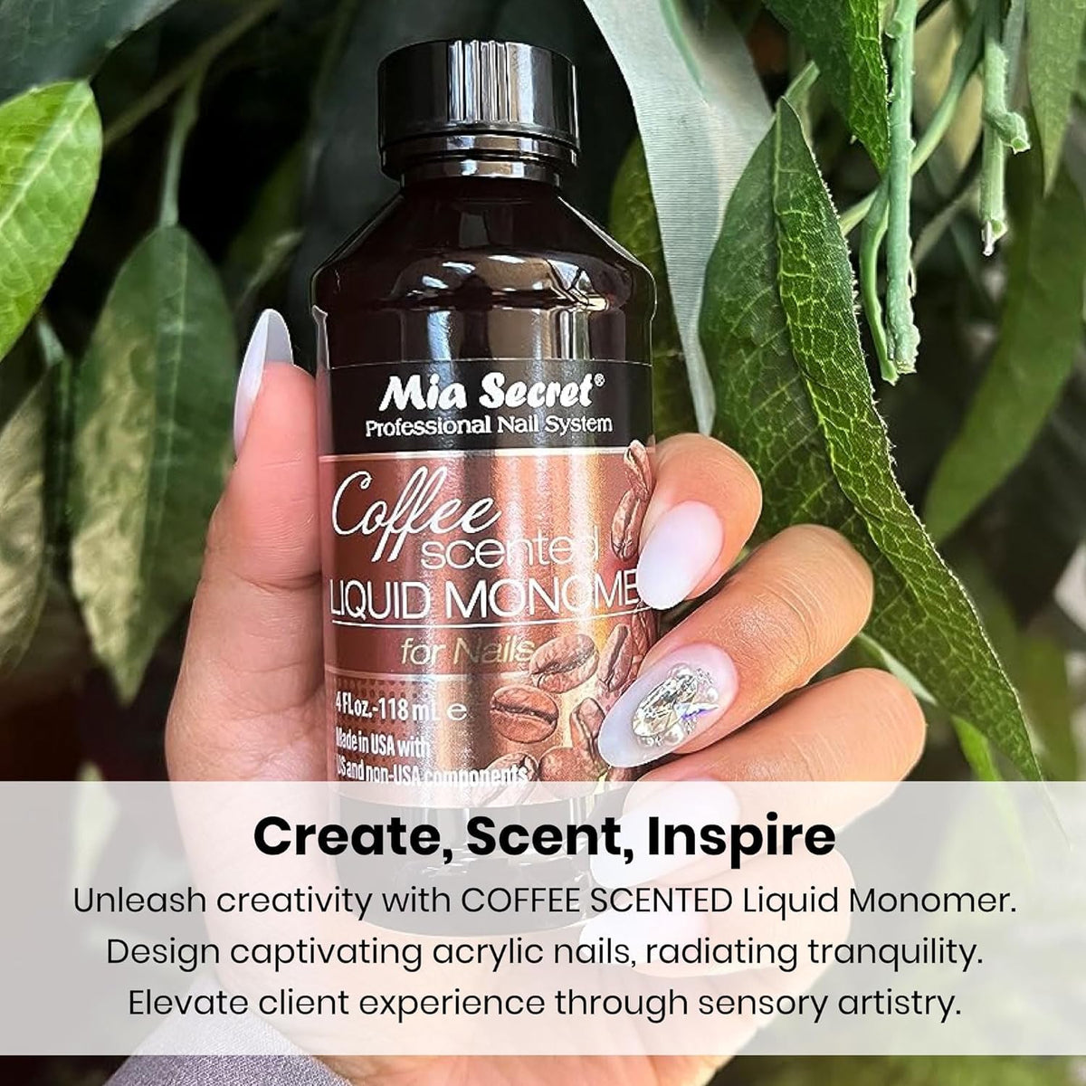 Mia Secret COFFEE SCENTED Liquid Monomer - Alternate Acrylic Nail Liquid for Acrylic Powder - EMA monomer - Scented Nail Monomer liquid - ema monomer