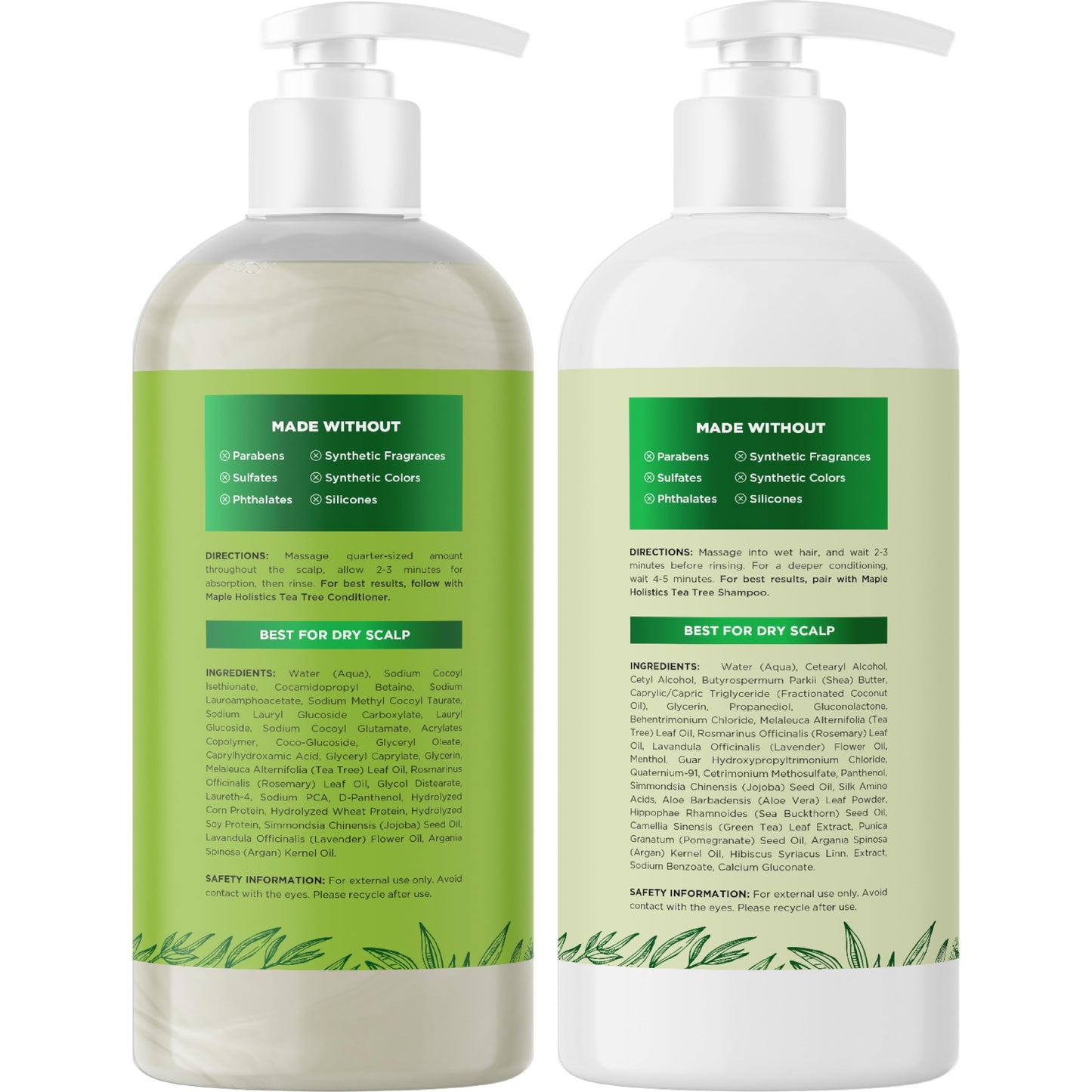 Tea Tree Shampoo and Conditioner Set - Sulfate Free Clarifying Shampoo and Conditioner for Oily Hair & Scalp Care with Australian Tea Tree Oil Beauty & Personal Care Maple Holistics