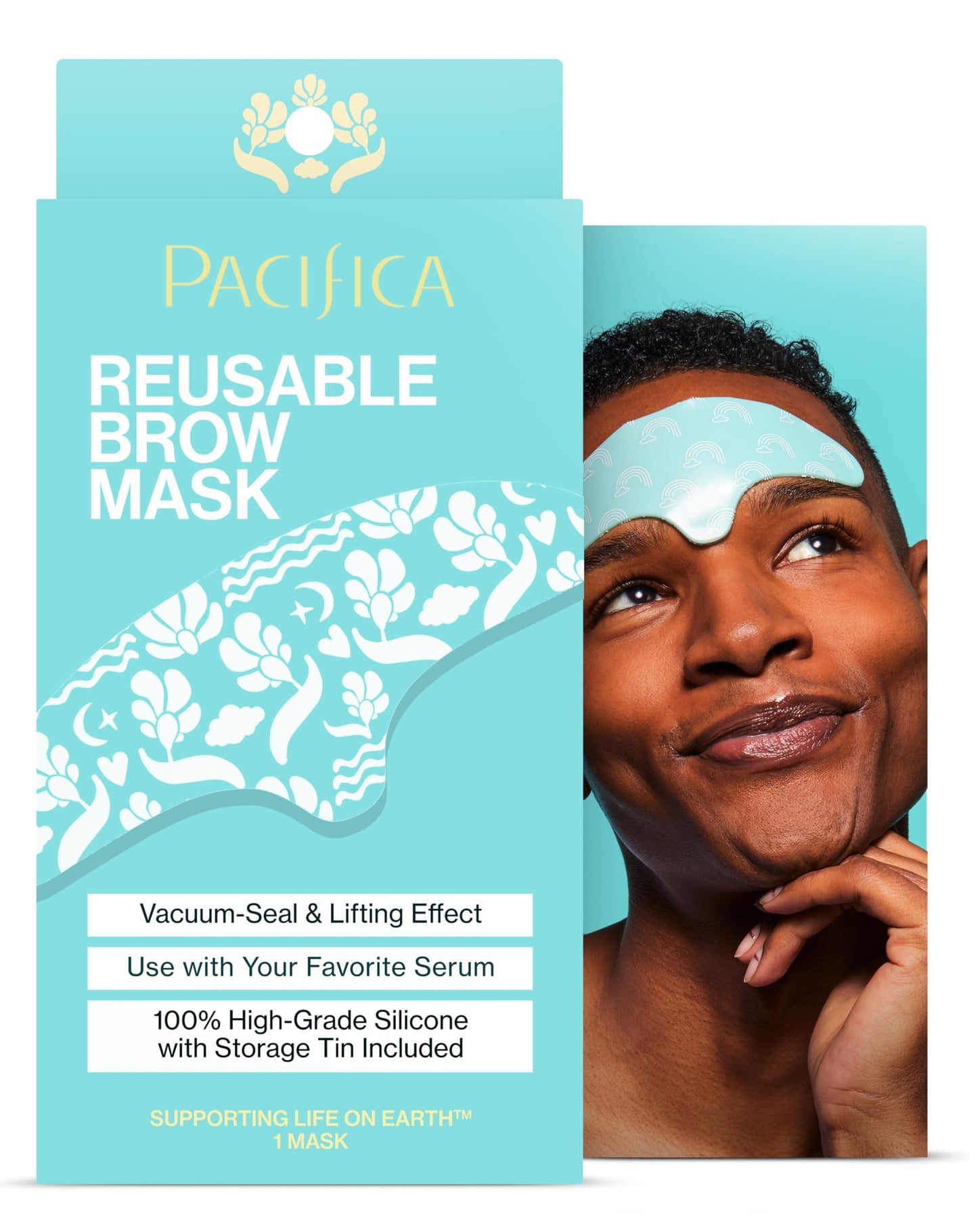 Pacifica Reusable Brow Mask - 100% Silicone Forehead Wrinkle Patch for Brow Lift, Reusable Anti-Wrinkle Pad Smooths Frown Lines, Vegan Beauty & Personal Care Pacifica