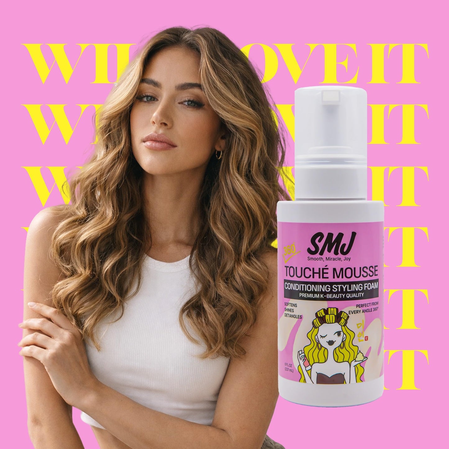 SMJ 360° TOUCHÉ MOUSSE - Curl Defining Foam | Frizz Control & Soft Flexible Hold | for Natural Hair, Braids, Crochet & Protective Styles | No Crunch Beauty & Personal Care SMJ