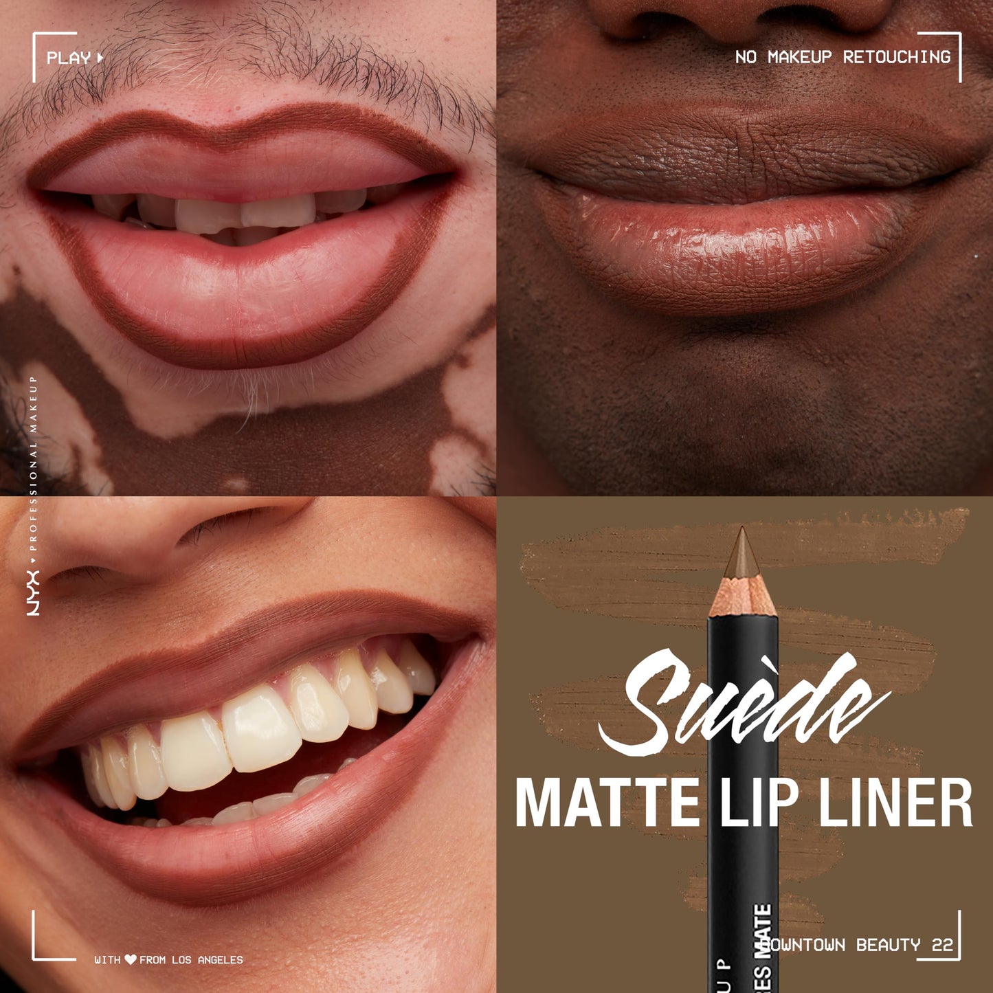 NYX PROFESSIONAL MAKEUP Suede Matte Lip Liner, Velvety-Smooth, Long-Lasting Formula For A Defined Lip Makeup Look - Downtown Beauty (Brown) Beauty & Personal Care NYX PROFESSIONAL MAKEUP