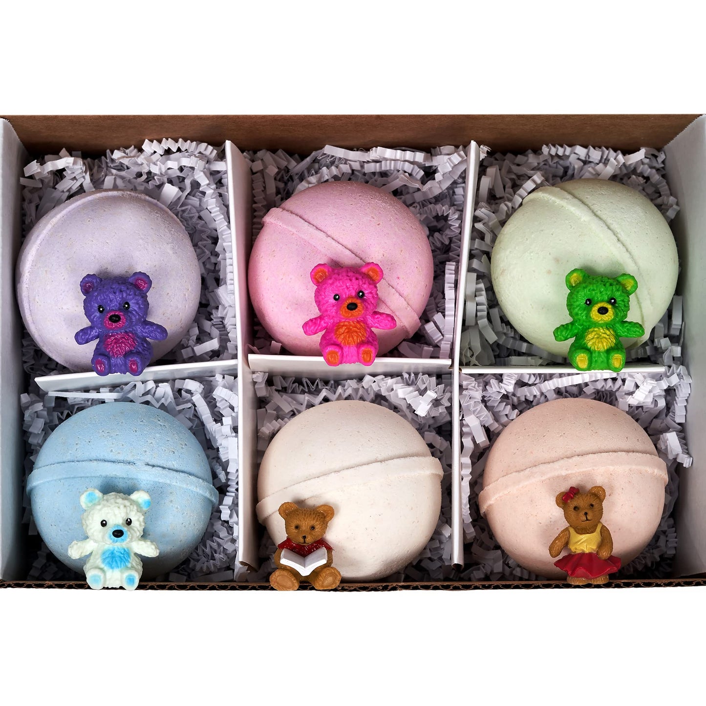 Bath Bomb Fizzies with Surprise: 6 Bear Family Toys Inside Bath Bombs, Huge Balls (5 oz) Safe, Great for Bubble Baths, Perfect for Little Girls… Beauty & Personal Care Spa Pure