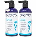 PURA D'OR Awakening Body Wash (16oz x2 = 32oz) Aloe Vera, Chamomile, Lavender, Tea Tree for Invigorating Earthy Scent, pH Balanced for Moisturized Beauty & Personal Care PURA D'OR