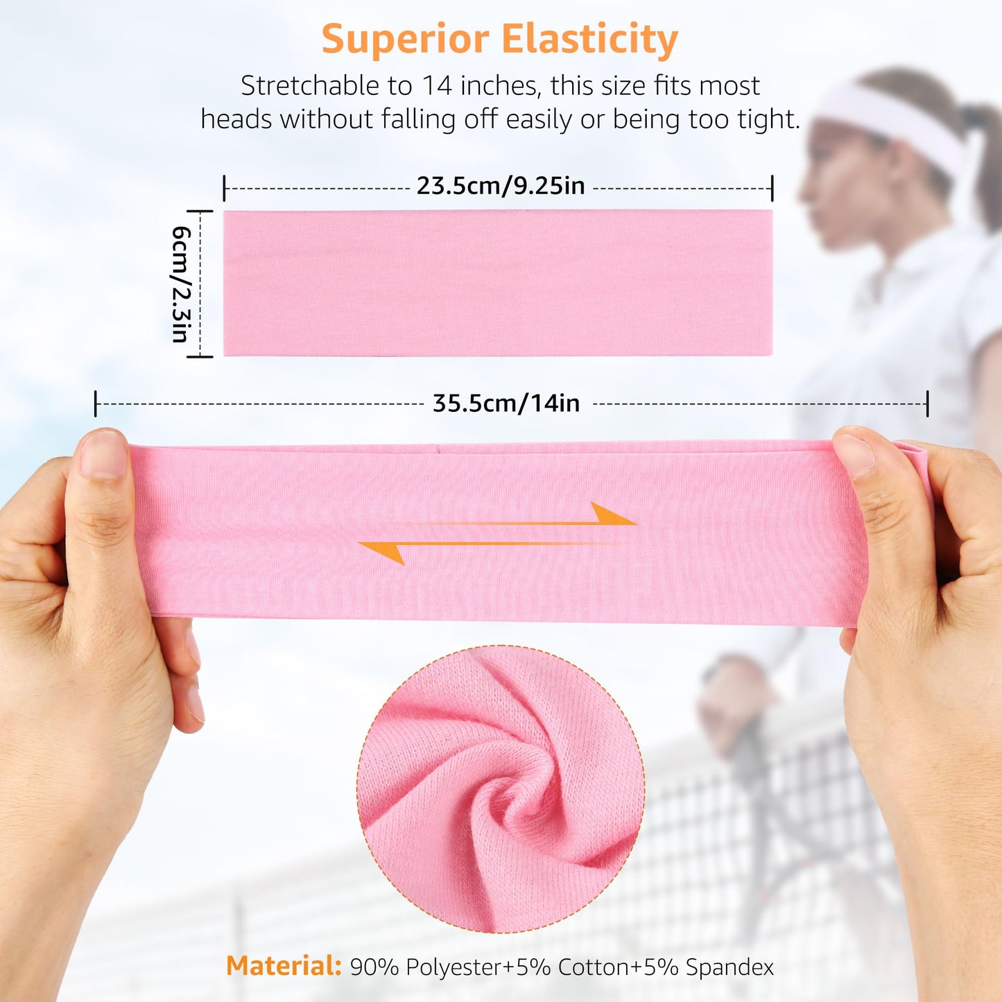 DiyJibb Headbands for Women, Stretchy Non Slip Soft Cotton Cloth Hair Bands for Sports, Workout, Yoga and Running, 7pcs Beauty and Personal Care DiyJibb