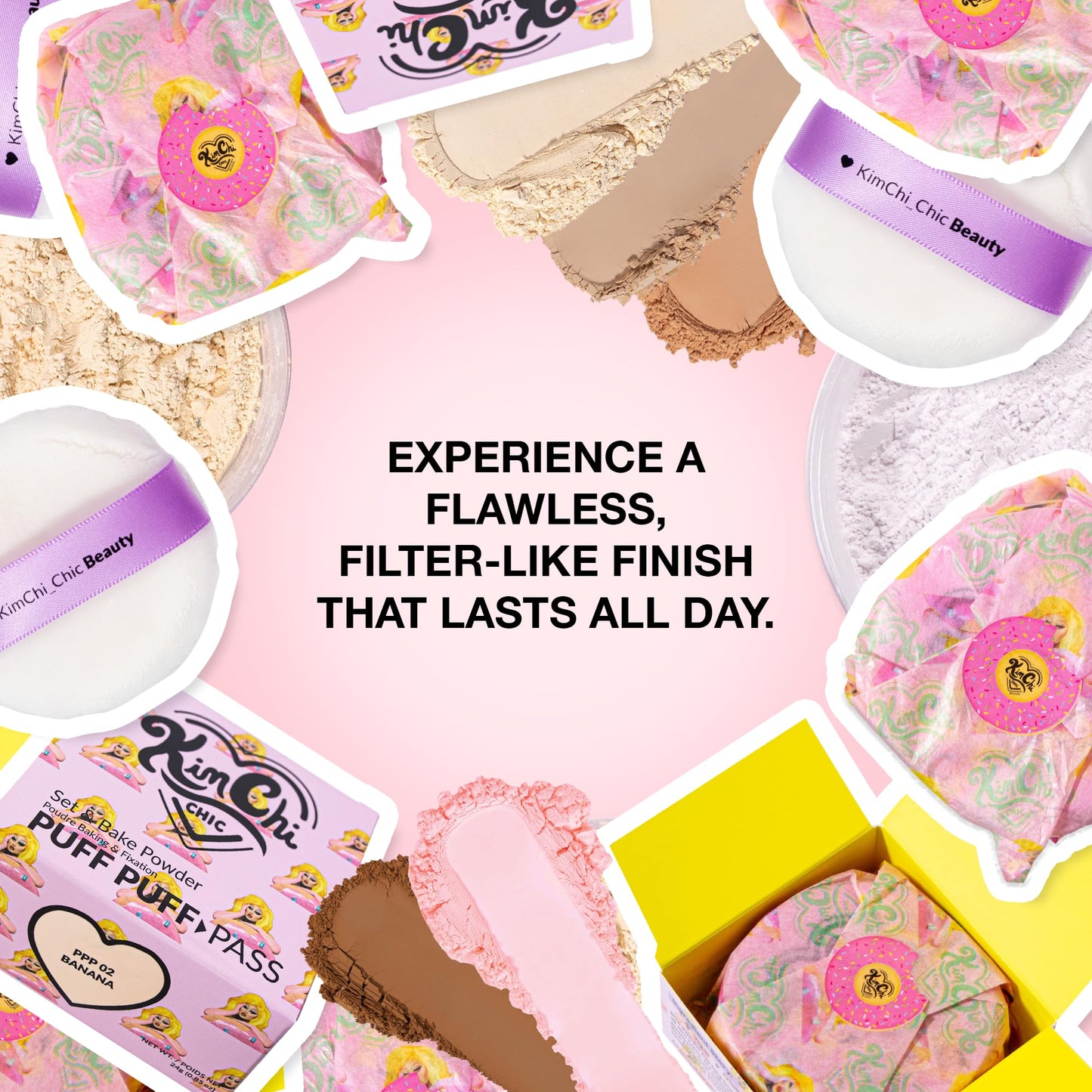 KimChiChic Beauty Puff Puff Pass Loose Setting Powder Makeup, Set & Bake Face Powder with Rice & Vitamin E, Matte Airbrush Finish, Oil Control Beauty and Personal Care Kimchi Chic