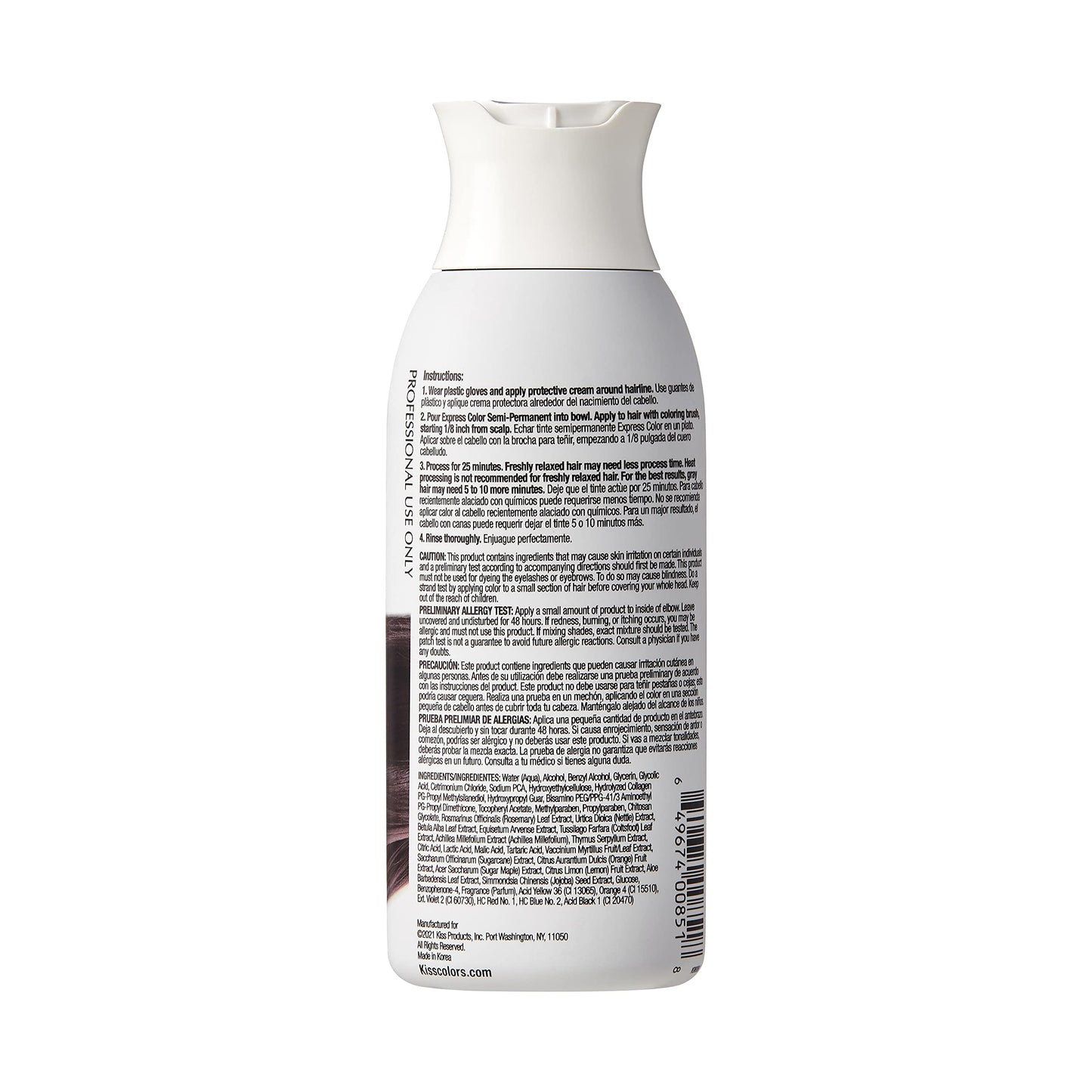 Kiss Express Semi-Permanent Hair Color - Vivid, Highly Pigmented Dye for Vibrant Hair, Gentle Formula, Gray Coverage, pH Balanced, 23 Intermixable Beauty & Personal Care KISS