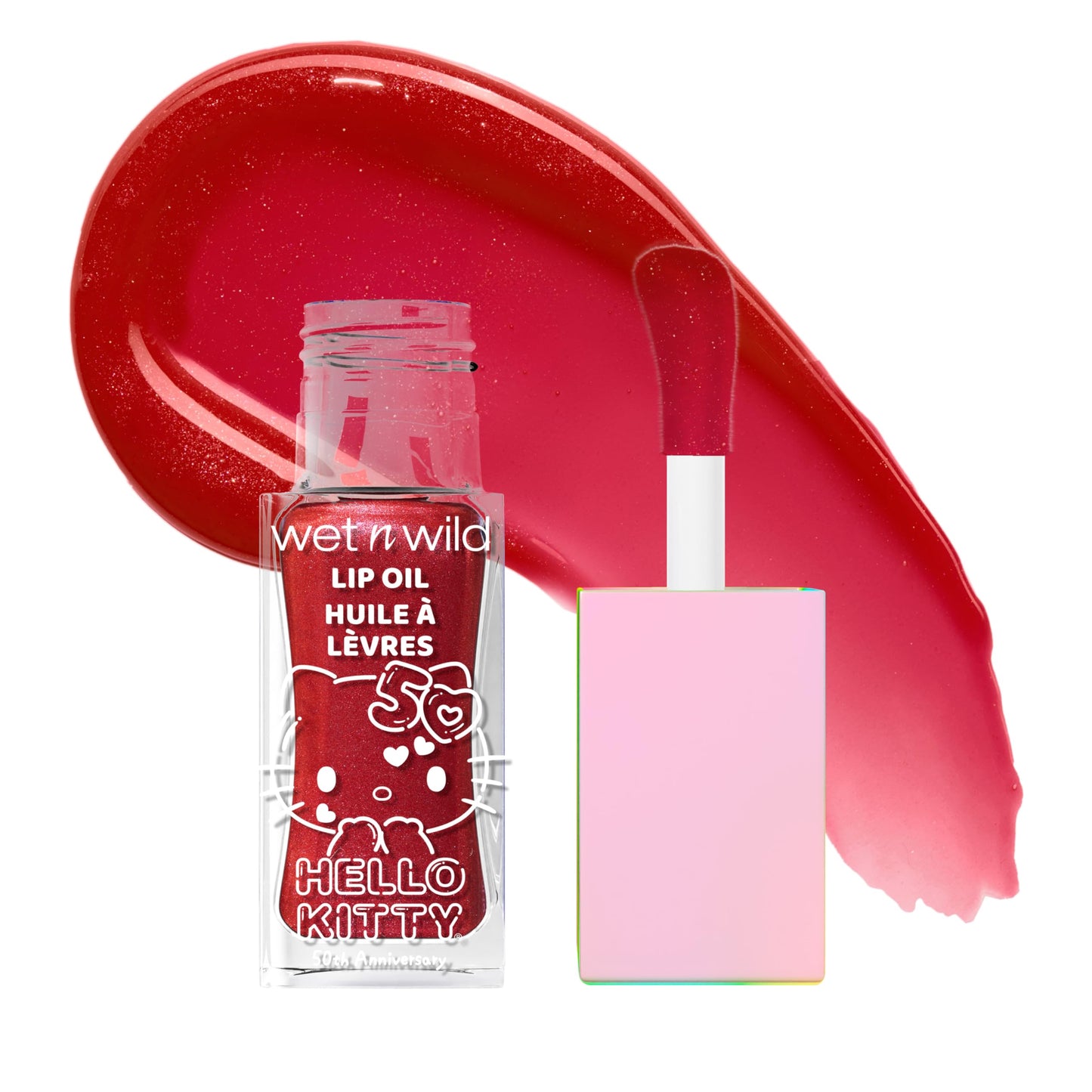 wet n wild Hello Kitty Glitter Lip Oil, New 10 Oil Infused Formula, Warm Apple Pie Lightly Scented, Sparkly Bold Colors, Cruelty-Free & Vegan - Magic Beauty & Personal Care wet n wild