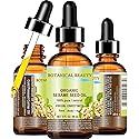 Organic SESAME SEED OIL 100% Pure Natural Virgin Unrefined Undiluted Cold Pressed Carrier Oil for Face, Skin, Body, Hair, Massage, Nails. 2 Fl. oz Beauty & Personal Care Botanical Beauty