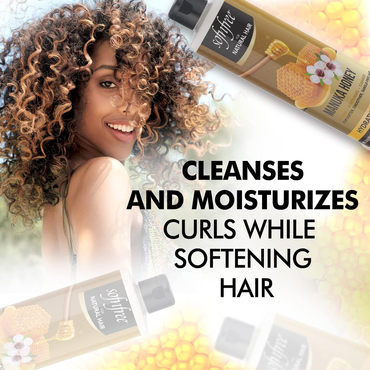 Sofn’free Hydration Manuka Honey Shampoo, Curly Hair - 11.83 fl oz, 3 Pack