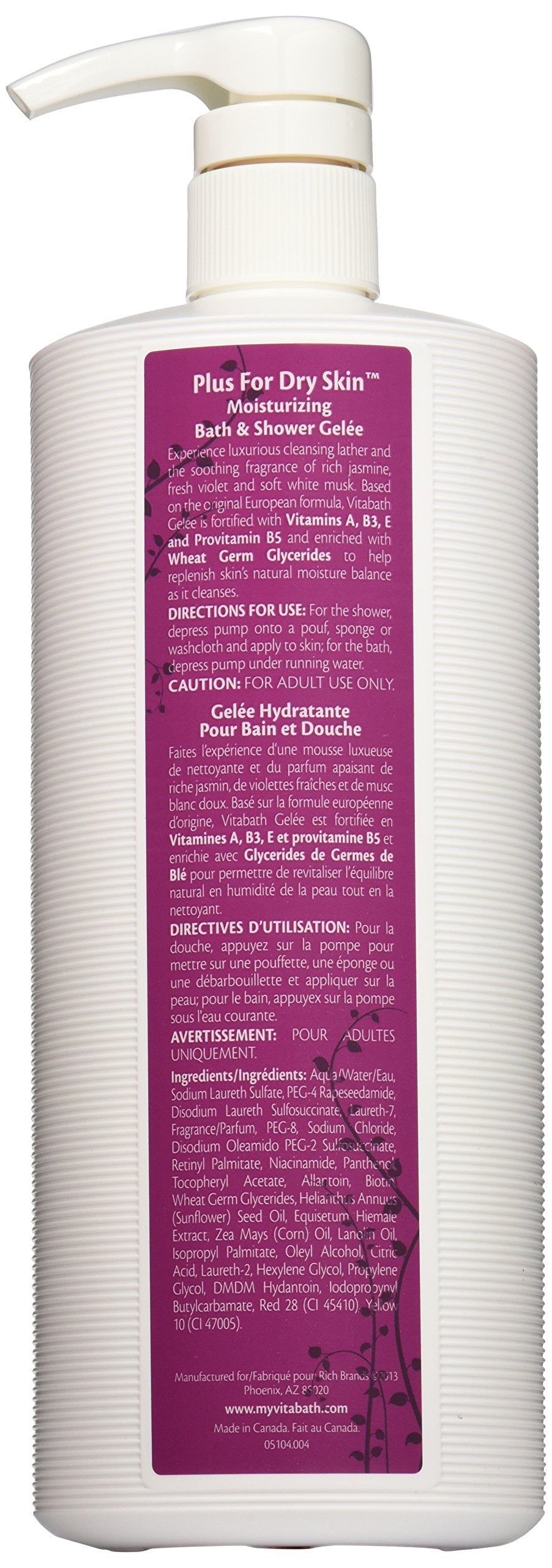 Vitabath Moisturizing Bath & Shower Gelee, Plus For Dry Skin, 32-Ounces Beauty & Personal Care Vitabath