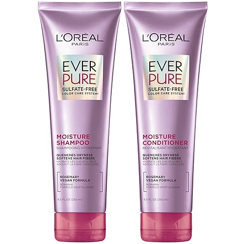 L'Oreal Paris Moisture Sulfate Free Shampoo and Conditioner Set, Hair Care for Color-Treated Hair with Rosemary Botanicals, EverPure, 1 Kit Beauty & Personal Care L'Oreal Paris