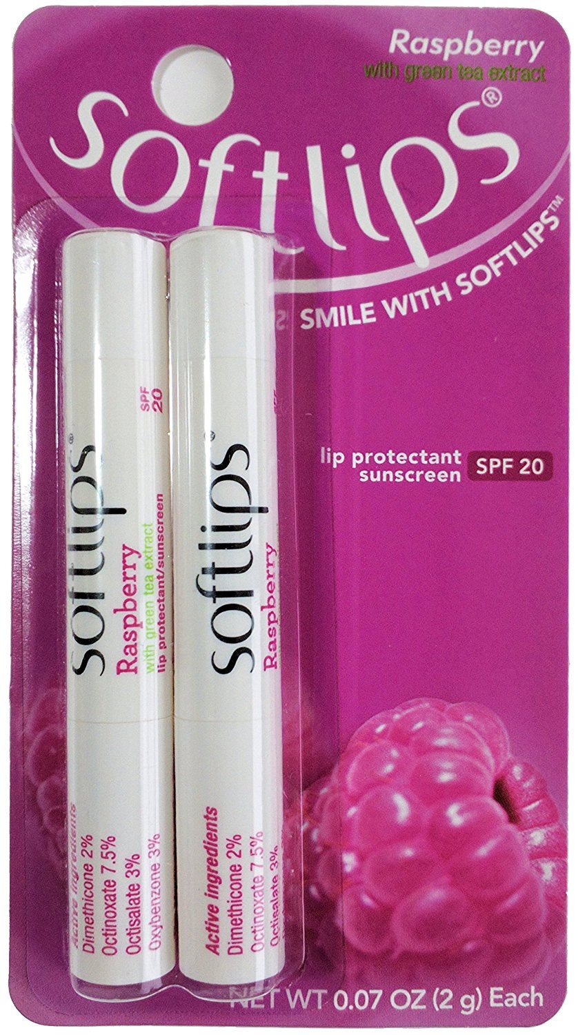 Softlips Lip Protectant sunscreen SPF 20, Raspberry with Green Tea Extract 2 ea Beauty & Personal Care SoftLips