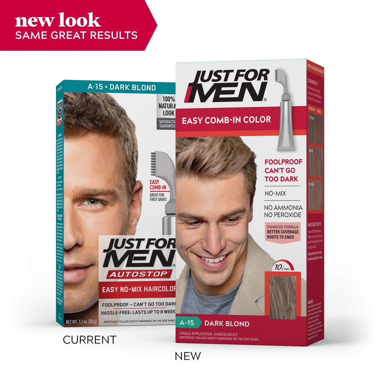 JUST FOR MEN AutoStop Haircolor, Dark Blond A-15 (4 Pack) Beauty & Personal Care Just My Style