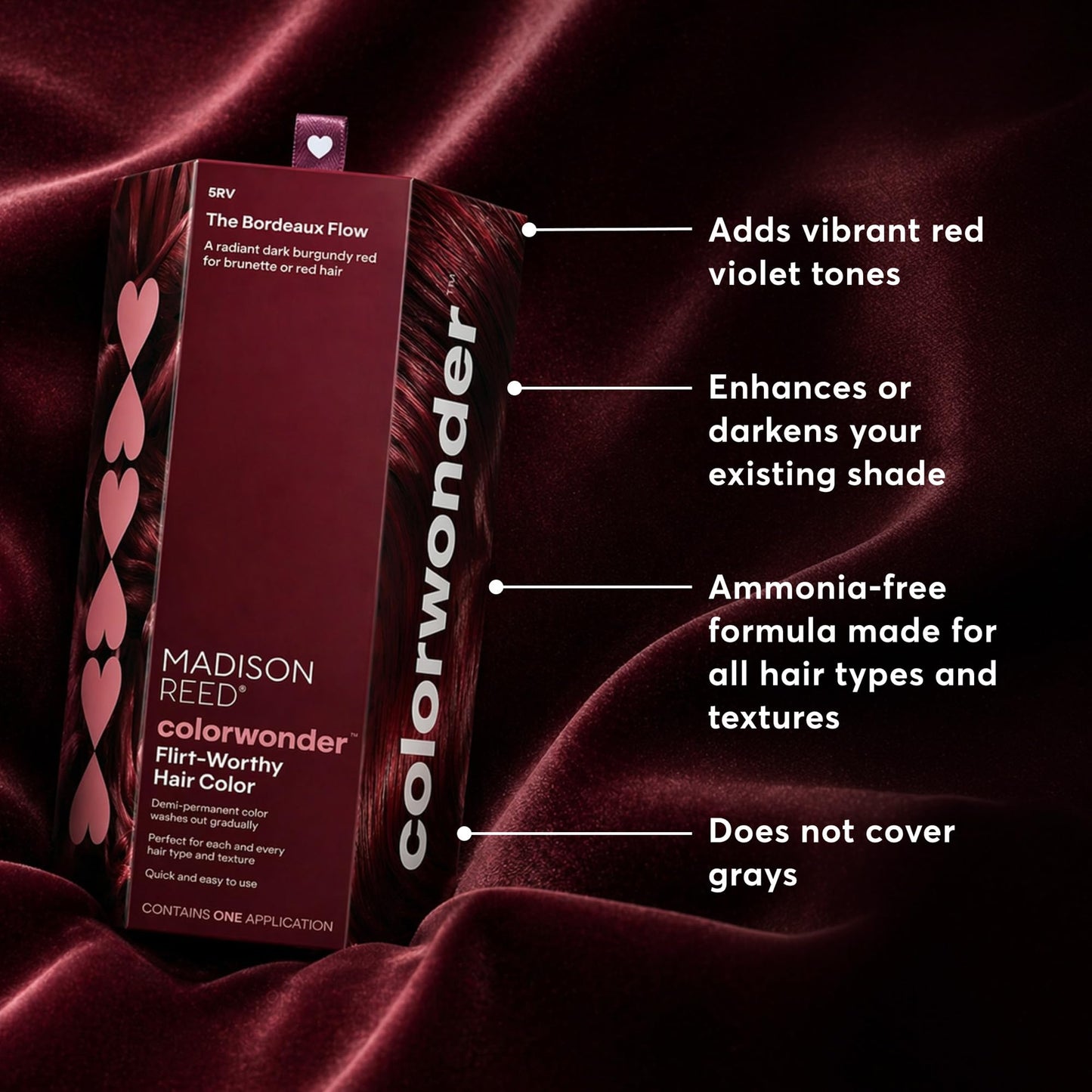 Madison Reed ColorWonder Demi-Permanent Hair Color Kit - 5RV Dark Burgundy Red (The Bordeaux Flow) | Rich Jewel Tone, Lasts 25 Washes, Ammonia-Free Beauty & Personal Care Madison Reed