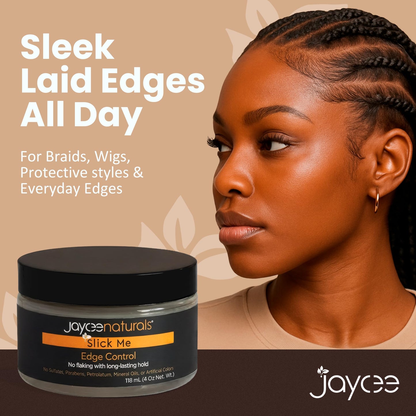 Jaycee Naturals Slick Me Edge Control for 4C Hair - Water-Based Hair Gel Firm Hold for Textured Hair, Locs, Braids & Updos - Long-Lasting Hold, No Beauty & Personal Care Jaycee Naturals