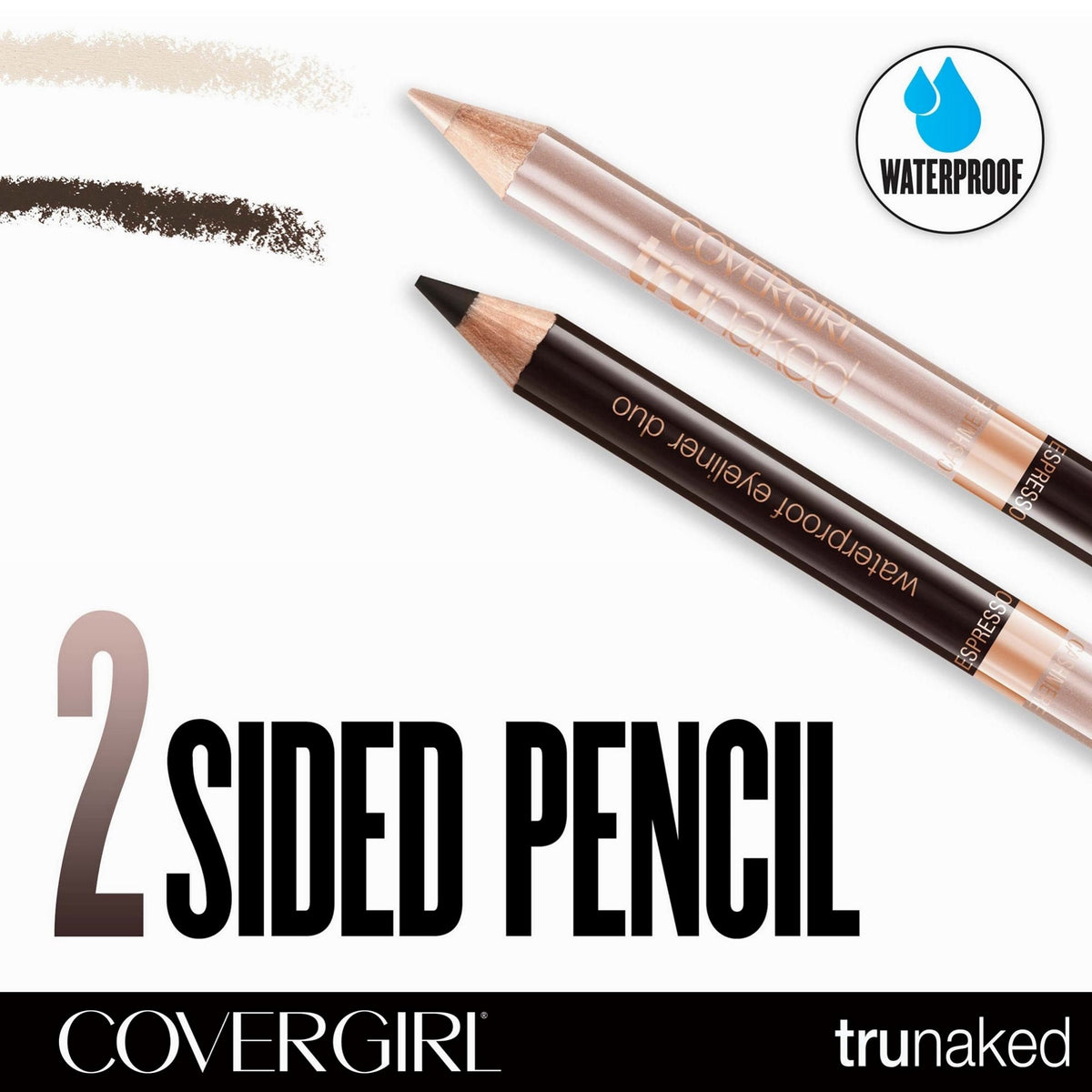 COVERGIRL truNaked Waterproof Eyeliner Duo Cashmere/Espresso, .03 oz (packaging may vary)