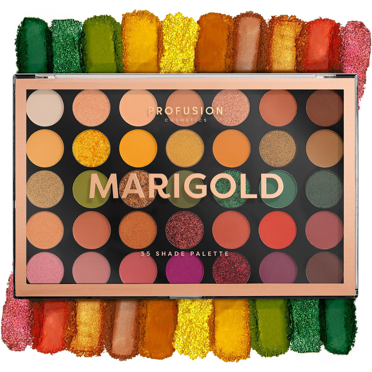 Profusion Cosmetics Marigold 35 Shade Eyeshadow Palette - Multicolor Blendable Natural Shades in Matte, Shimmer, and Glitter Finishes, Long-Wear… Beauty & Personal Care Profusion Cosmetics
