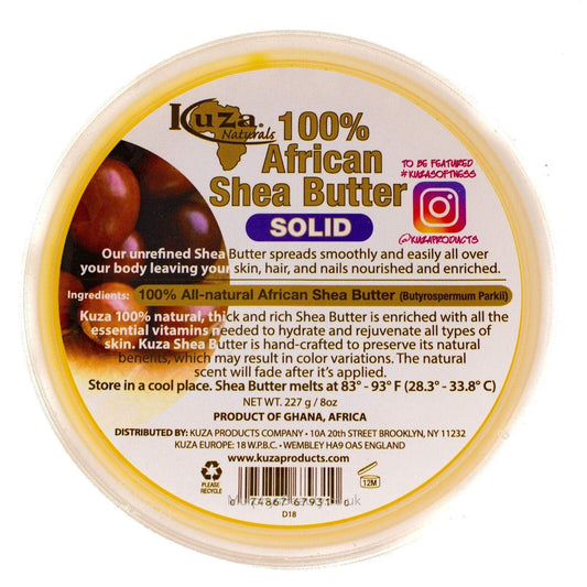 Kuza 100% African Shea Butter - Creamy, White - for Skin, Hair and Nails, 8 oz Beauty & Personal Care Kuza