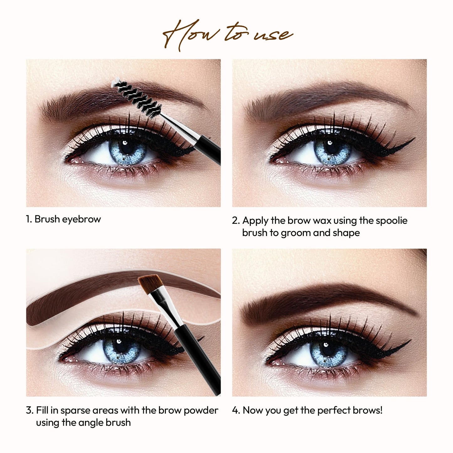 Ruby Kisses Go Brow Eyebrow Kit, Dual Shade Powder & Wax, Includes 3 Stencils, Perfect for Shaping & Defining, Natural Brow Look, Ideal for Sparse Beauty & Personal Care Ruby Kisses