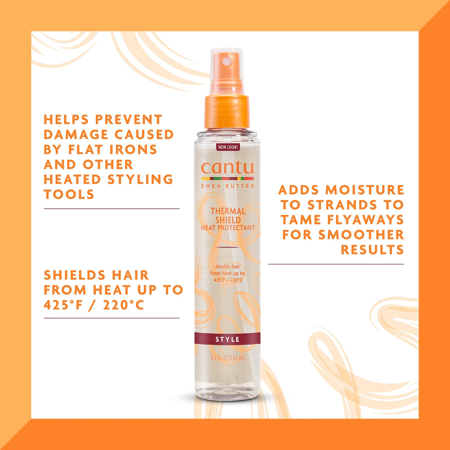 Cantu Thermal Shield Heat Protectant with Shea Butter, 5.1 fl oz (Pack of 3) Beauty & Personal Care Cantu