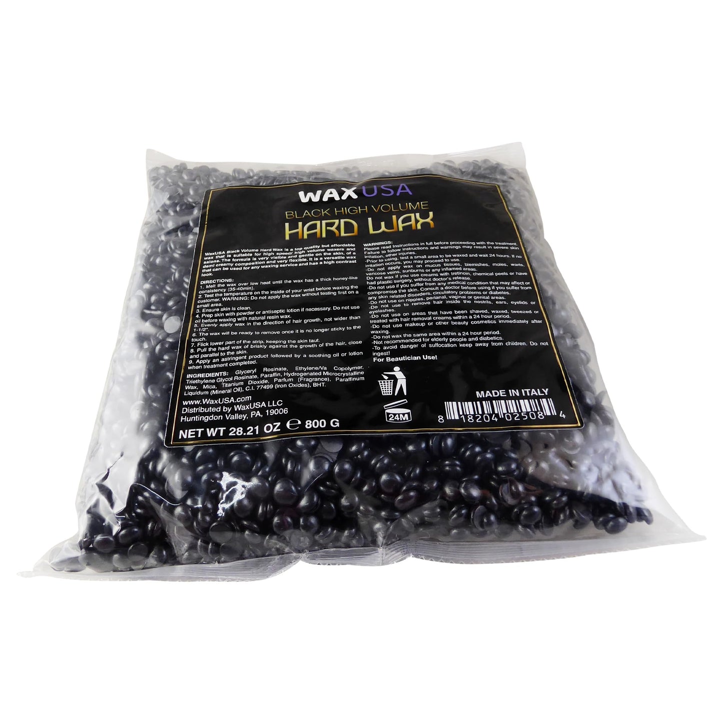 WAXUSA Black High Volume Depilatory Hard Wax Beads 800 g - 1.76 lb Beauty and Personal Care WAXUSA