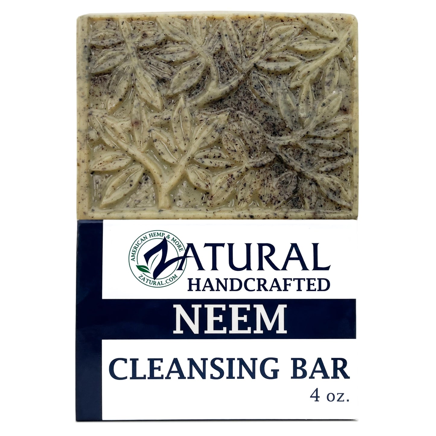 Zatural Neem Cleansing Bar - 100% Plant-Based Neem Oil Soap for Face and Body - Cold-Pressed, Vegan, and Fragrance-Free - Natural Skin Support - 4 oz Beauty & Personal Care Zatural