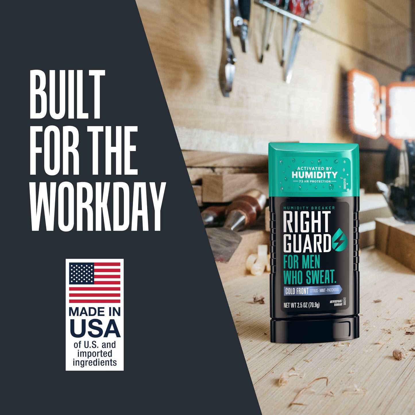 Right Guard Humidity Breaker Antiperspirant & Deodorant for Men, Cold Front Scent, 2.5oz (4 Pack) Invisible Solid, 72 Hour Sweat and Odor Control Beauty and Personal Care Right Guard