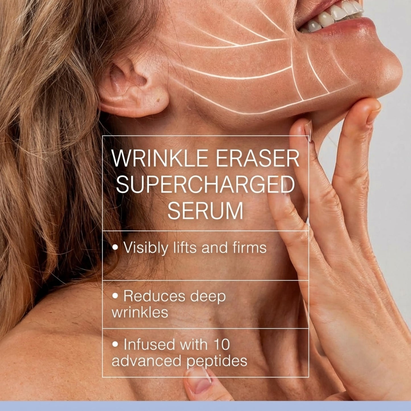 Wrinkle Eraser Supercharged Anti-Aging Peptide Serum Visibly Lifts Firms Hyaluronic Acid Argireline Snap 8 Matrixyl 3000 Edelweiss Inyline Pepha TIght Beauty & Personal Care Peptide Fusion