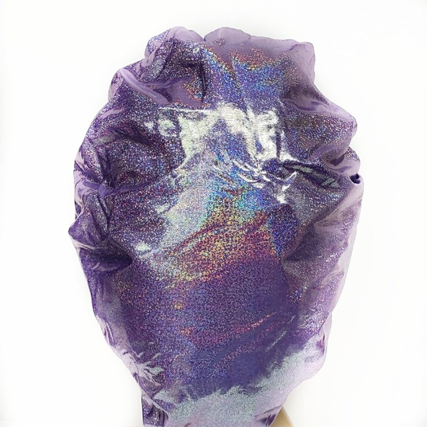 Holographic Extra Jumbo Nightcap Twinkle Deluxe Luxury Wide Band Sleep Cap Bonnet Hat for Hair Purple Beauty and Personal Care MayaBeauty