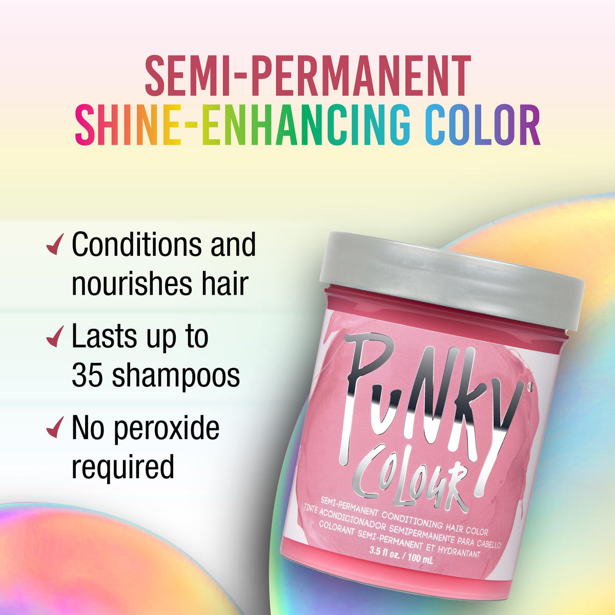 Punky Cotton Candy Semi Permanent Hair Color - Vegan & Cruelty-Free Conditioning Vibrant Pink Hair Dye, Lasts Up to 35 Washes, 3.5 fl oz Beauty & Personal Care Punky