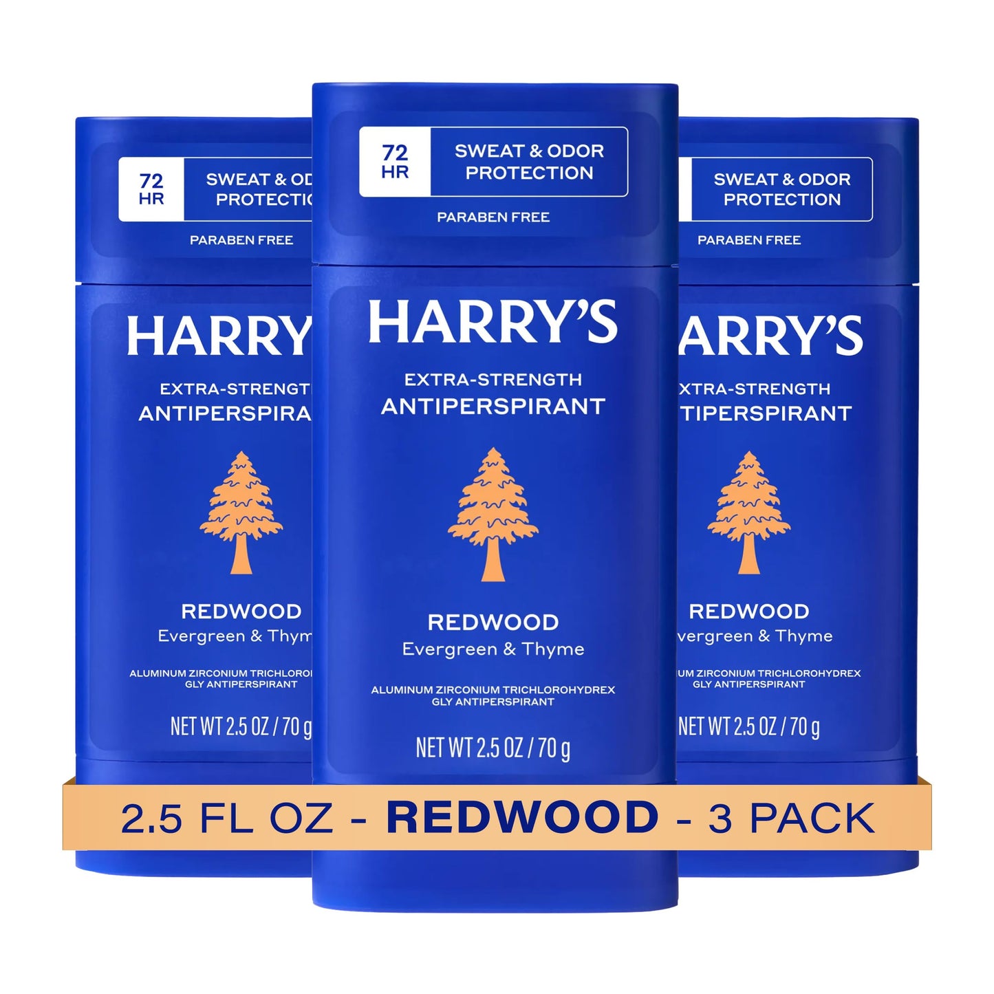 Harry's Extra-Strength Antiperspirant Deodorant, Sweat & Odor Control Antiperspirant for Men, Redwood, 2.5 oz Pack of 3 Beauty and Personal Care Harry's