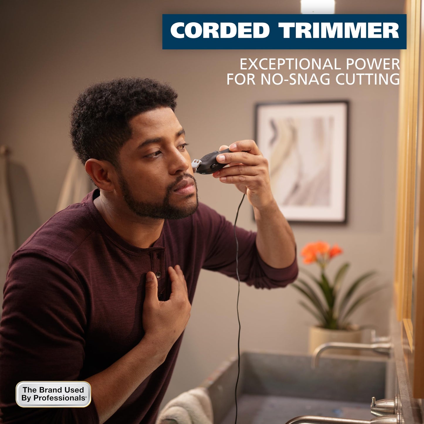 Wahl T-Pro Corded Compact Men's Beard Trimmer with Diamond Finished T Blade for Bump Free Precision Outlining, Detailing, and Trimming - Model Beauty and Personal Care Wahl