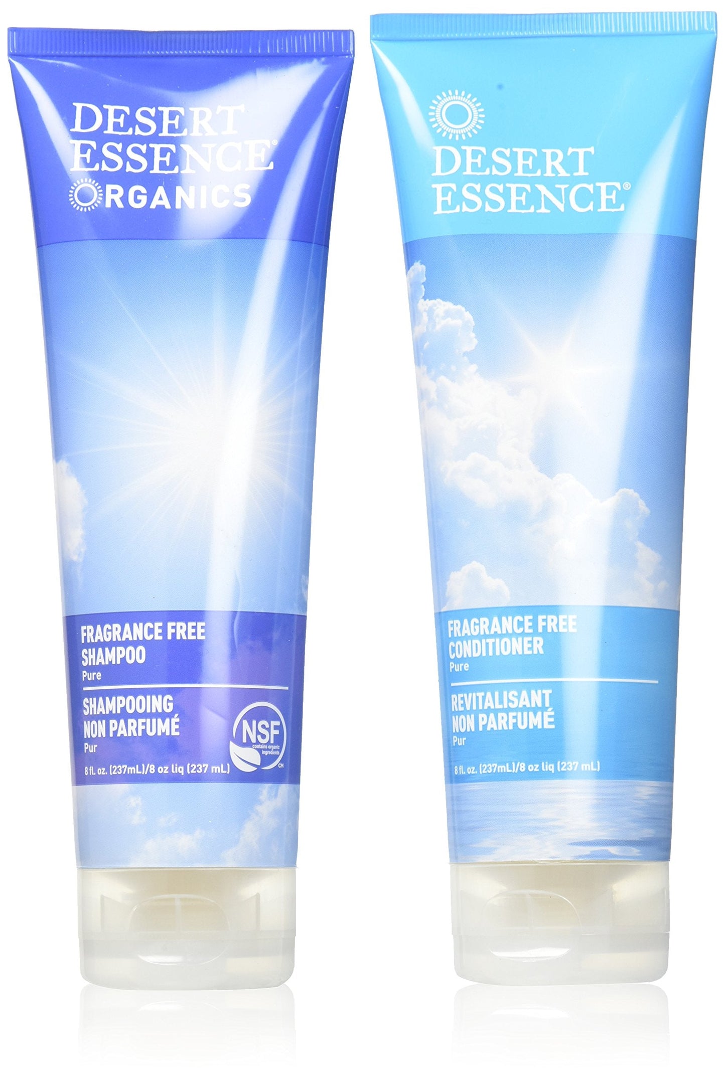 Desert Essence Fragrance Free Shampoo & Conditioner Bundle - 8 Fl Ounce - Pure - Vitamin B5 - Green Tea - Softer, Shinier & More Manageable - Aloe Beauty & Personal Care Desert Essence