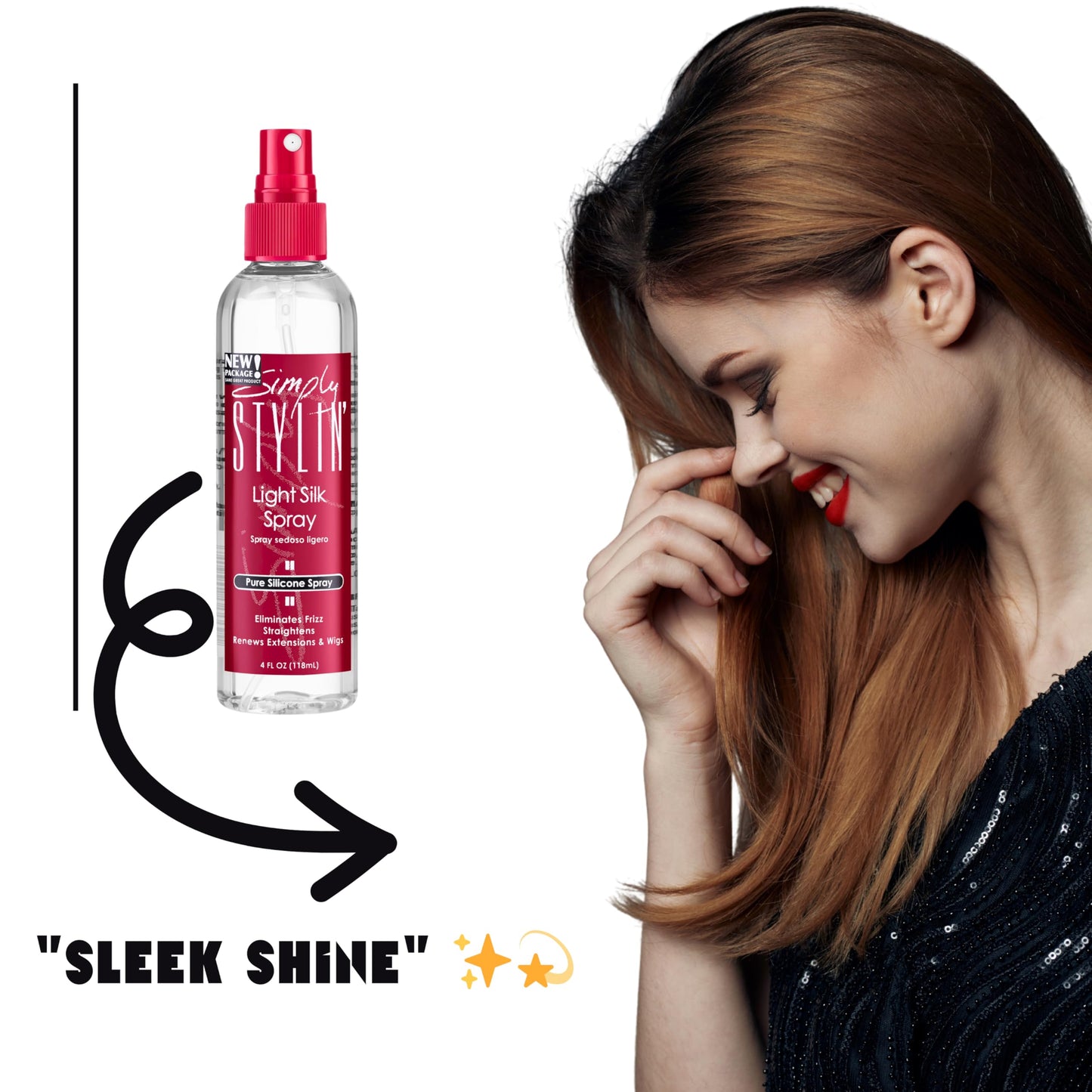 Simply Stylin' Light Silk Hair Spray - Anti-Frizz Silicone Heat Protectant - Hair Detangler for Women and Synthetic Wigs - 4 fl oz Beauty & Personal Care Simply Stylin'