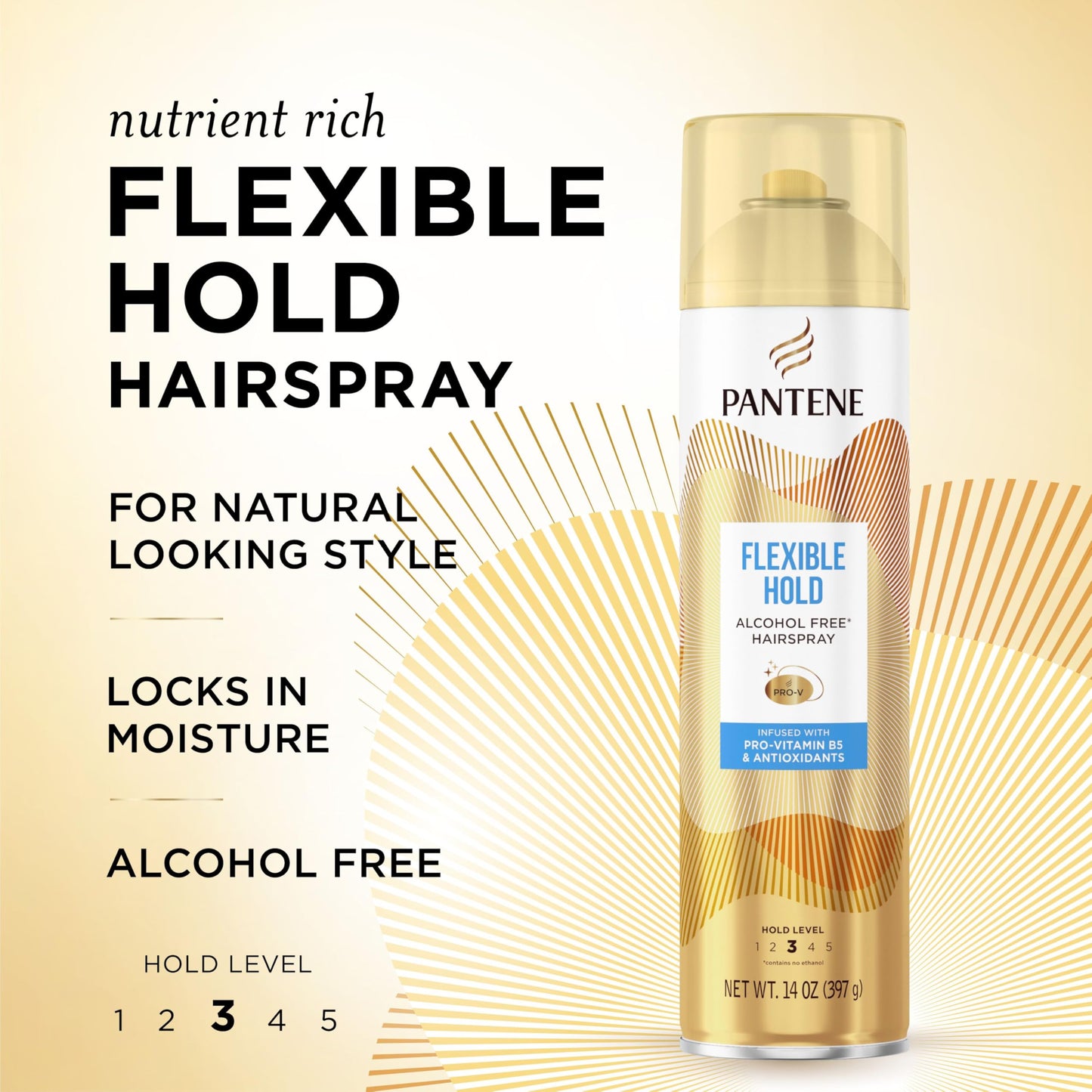 Pantene Alcohol-Free Hairspray Level 3, Flexible Hold, 14 oz Beauty & Personal Care Pantene