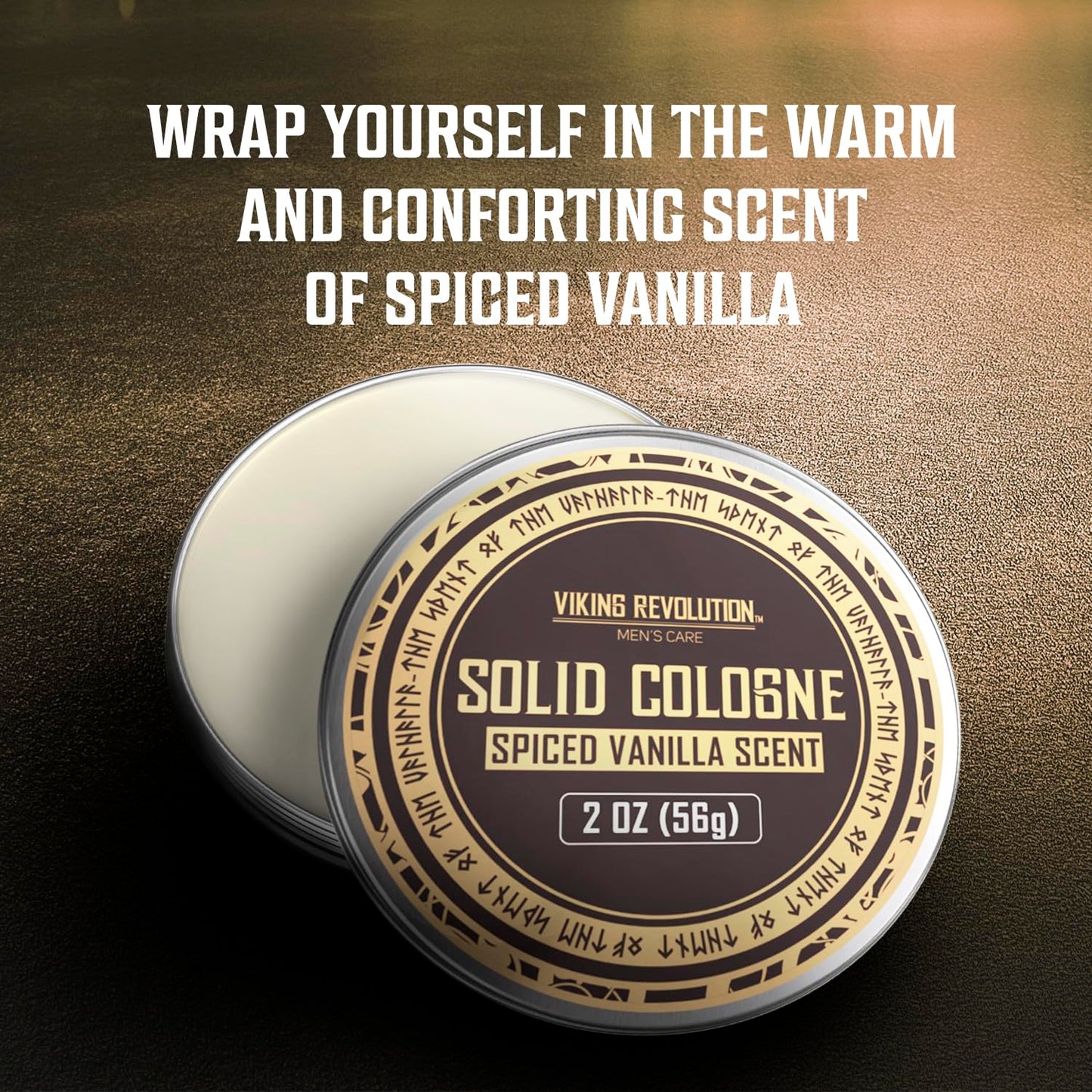 Viking Revolution Spiced Vanilla Solid Cologne for Men - 2 Oz Balm Cologne Travel Wax (Spiced Vanilla) Beauty & Personal Care Viking Revolution