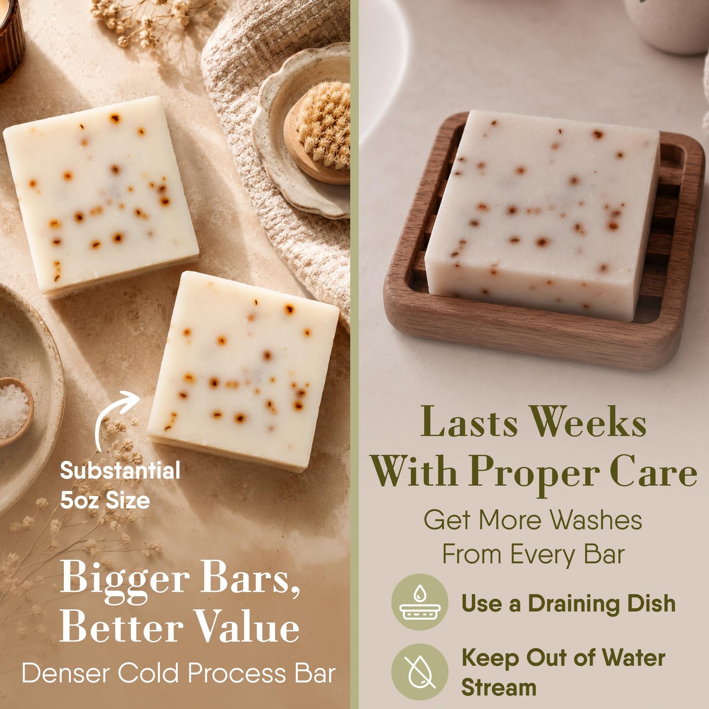 360Feel Lavender Patchouli Soap - Made in the USA - Castile Handmade, All-Natural, Cold-Processed - Infused with Lavender & Patchouli Scent Beauty & Personal Care 360Feel