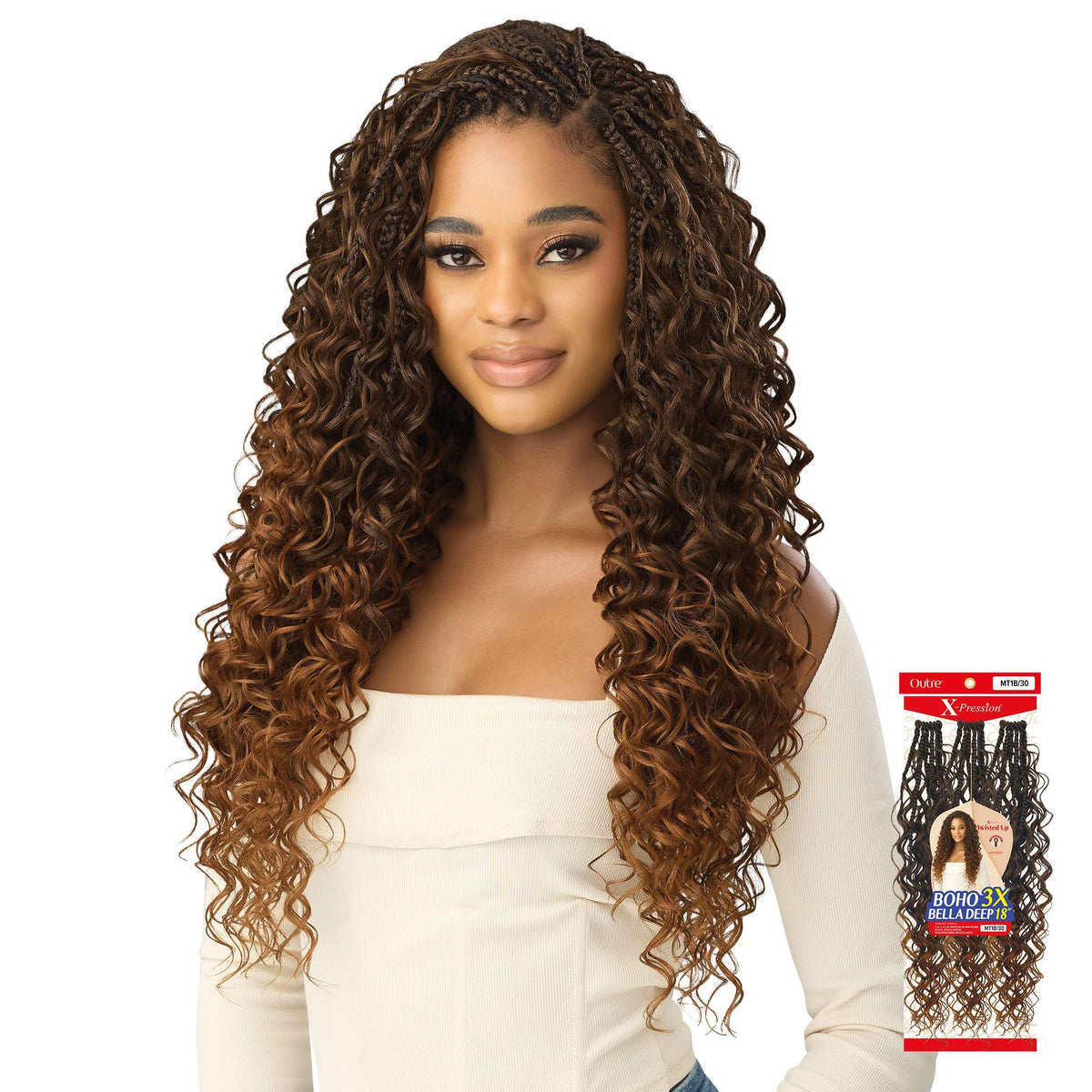 Outre X-Pression Twisted Up - Boho Bella Deep 18" 3X (PLATINUM BLONDE 613)